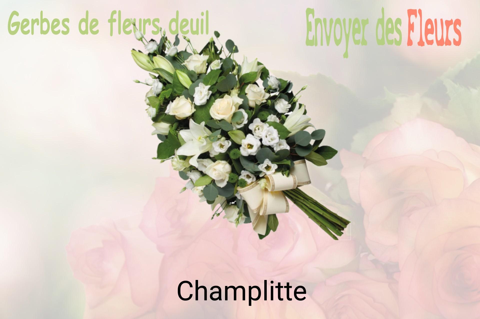 Gerbe de fleurs de deuil livrée à Champlitte
